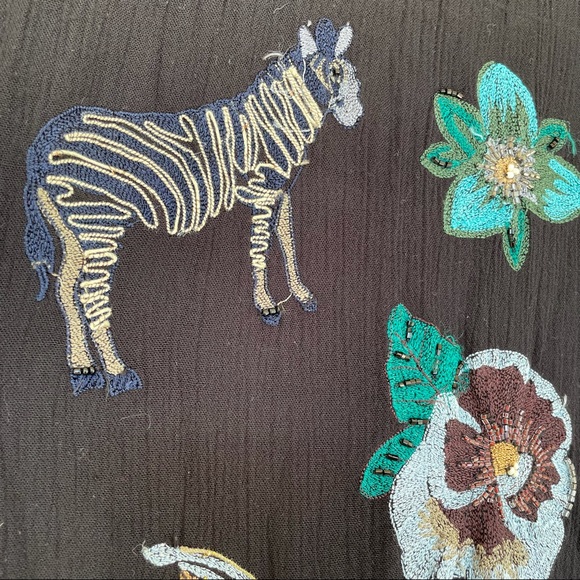 Zara Basic Rare Embroidered Animal Mesh Back Maxi - Picture 13 of 16